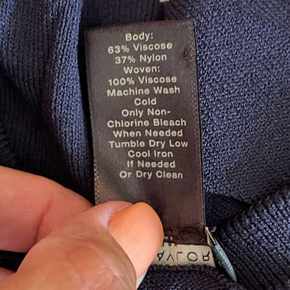Ann Taylor Navy jacquard front sweater shell - Picture 5 of 5